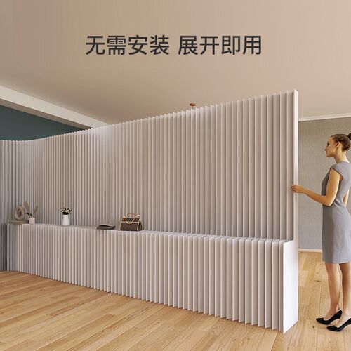 十八玲珑纸墙隔断屏风移动折叠办公室玄关隔档直播移动分隔背景