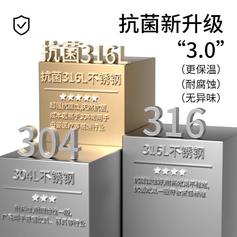 君恒保温壶大容量2024新款家用茶水分离保温杯316不锈钢保温水壶