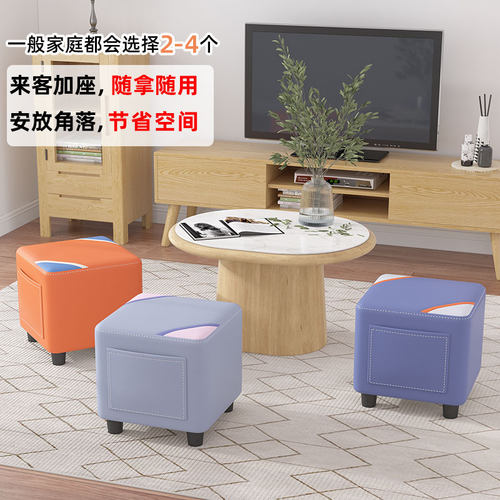 实木小凳子家用门口换鞋凳科技布矮凳创意客厅网红凳子儿童小板凳