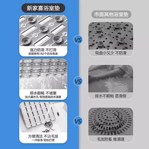 浴室防滑地垫老人防摔垫淋浴房环保可裁剪脚垫卫生间专用洗澡垫