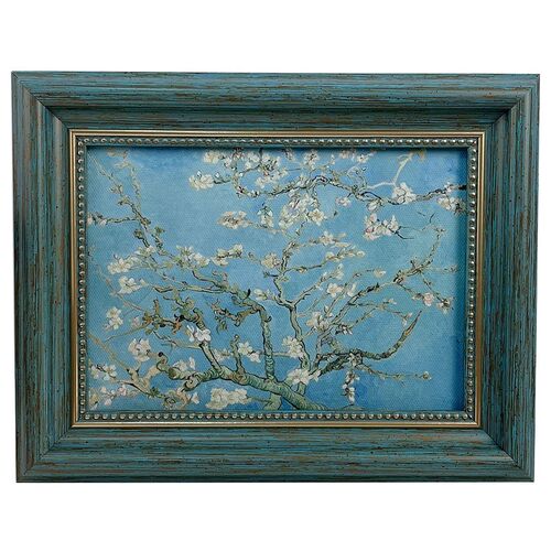 梵高杏花鸢尾花油画装饰画相框摆件家居复古治愈系客厅卧室挂画