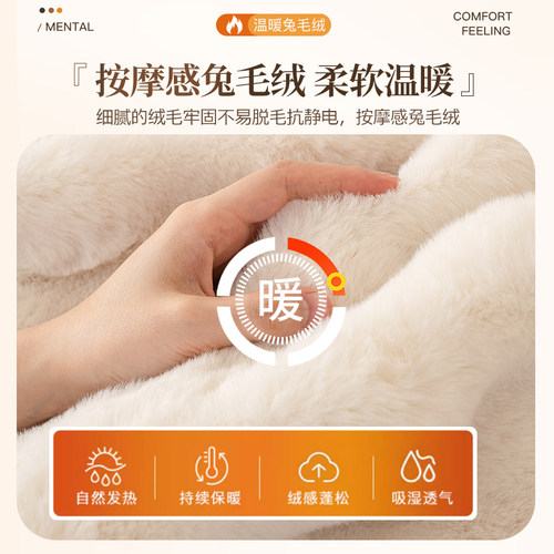 兔毛绒地毯泡泡绒地垫奶油风卧室床边毯客厅飘窗垫沙发毛毯茶几垫