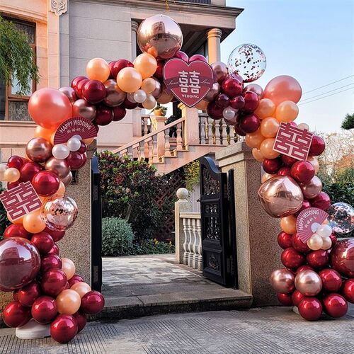 气球拱门结婚支架装饰婚庆场景布置门口店庆室外开业订婚婚礼农村