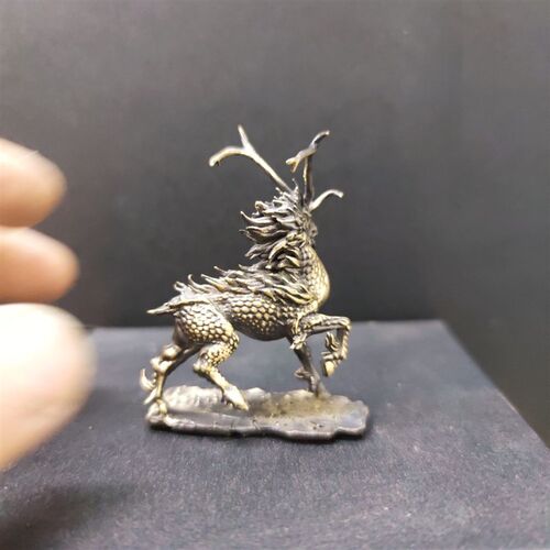 纯铜做旧风火麒麟神兽麒麟龙化身摆件工艺品手办模型车摆装饰玄关