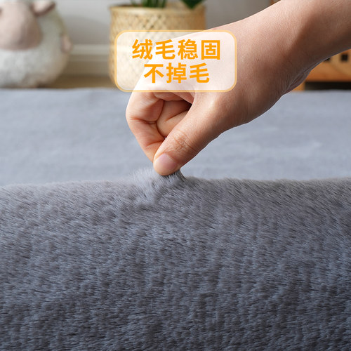 暖感床边毯仿兔毛绒卧室地垫加厚客厅茶几地毯床前床下脚垫可机洗