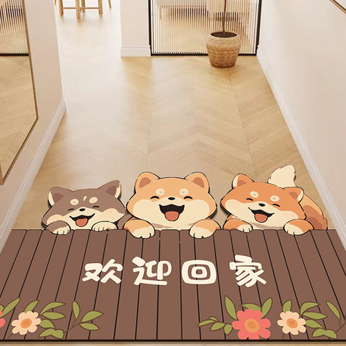 2023新款入户门地毯pvc可擦免洗进门卡通门口脚垫子大门入户地垫