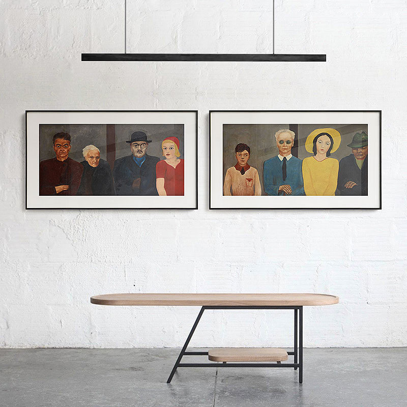 餐厅横幅挂画工业风会客厅墙上装饰画人物挂画酒店样板间展厅墙画