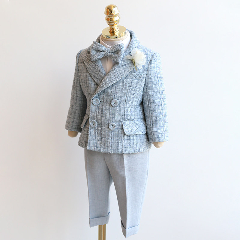 男童西装花童礼服儿童小西服英伦风男宝宝生日周岁演出服大童春款