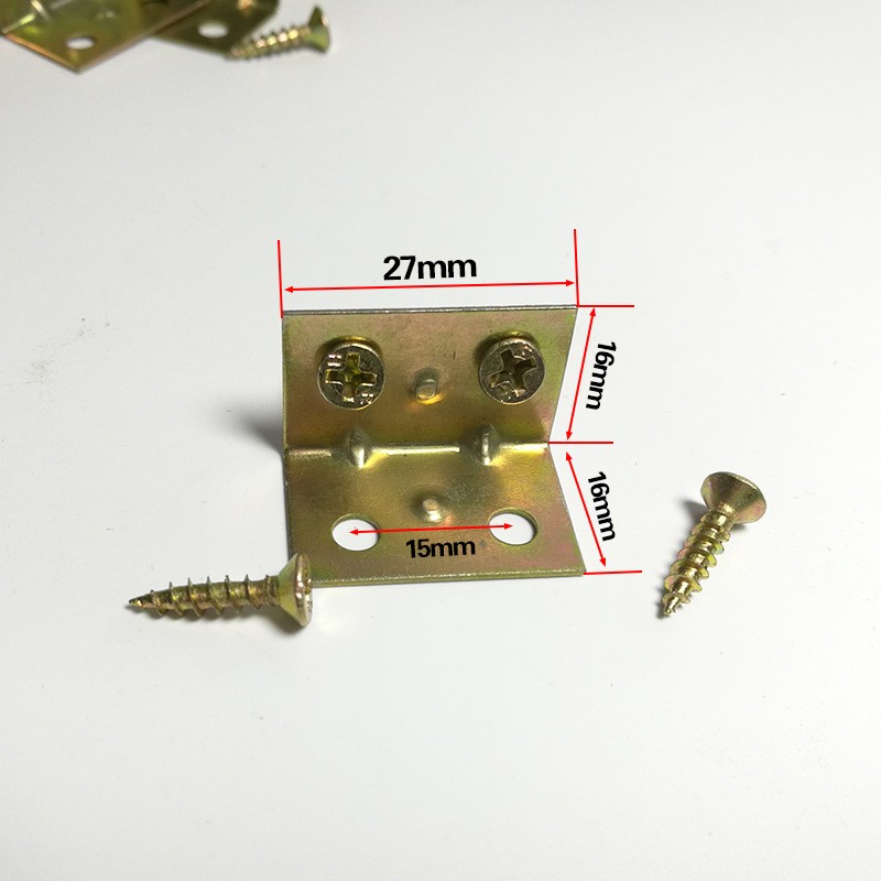 加厚彩锌角码 家具连接件 角铁 固定直拐角 折角支架隔段小直角彩