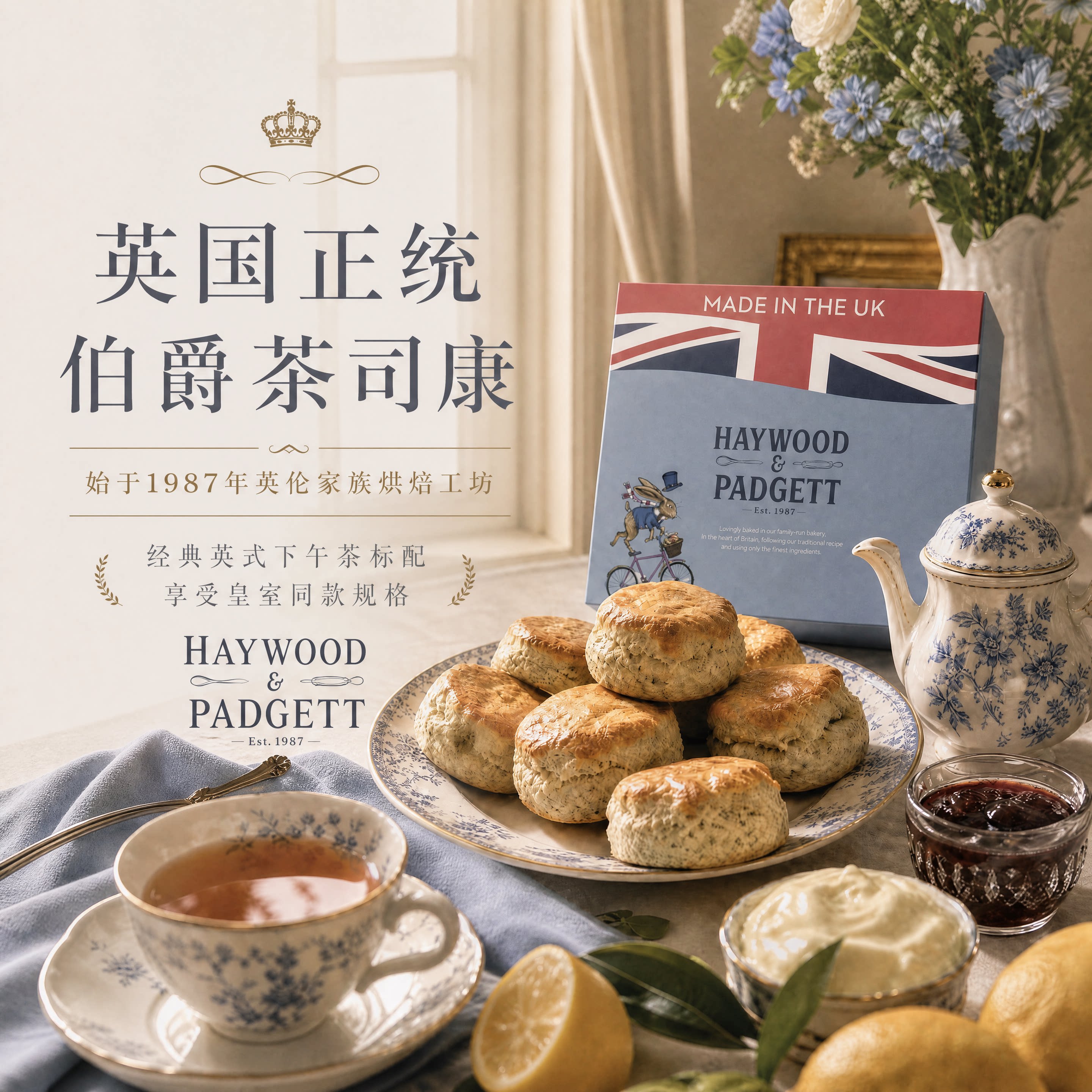英国进口H&P司康茶风味早餐|英式下午茶点心健康/营养糕点|两盒