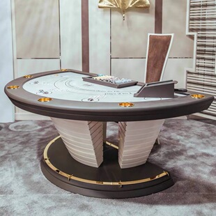 意式高端德州扑克桌竞技桌面筹码多人德扑棋牌室俱乐部德州桌子