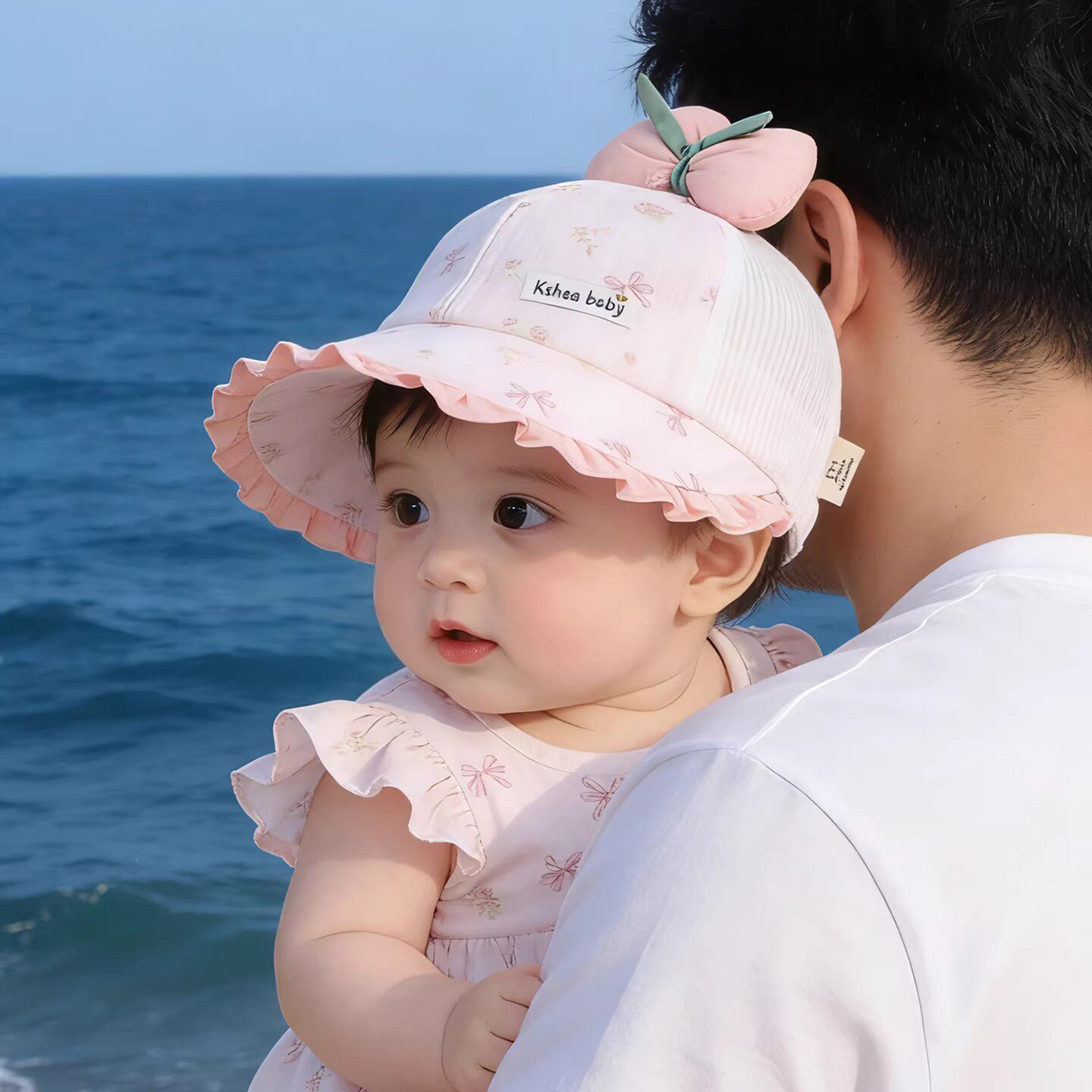 婴儿遮阳帽子夏季薄款透气网眼大帽檐鸭舌帽女宝宝小月龄棒球帽春