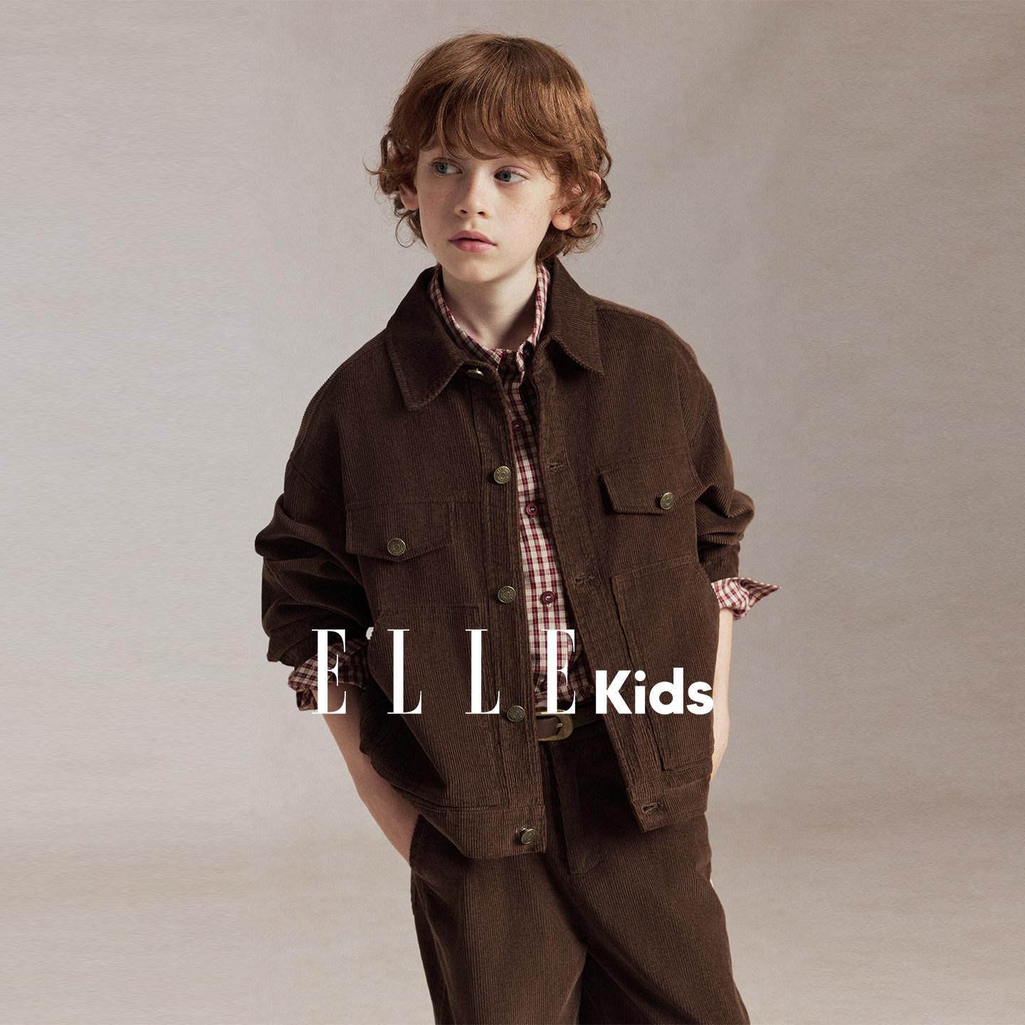 ELLEkids男童秋冬灯芯绒外套图片