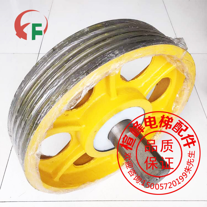 电梯专用导向轮/轿顶反绳轮/对重反绳轮/轴承6312轴60曳引轮