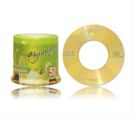 正品香蕉 8CM 三寸CD-R 空白光盘小光盘 刻录盘 50片桶装