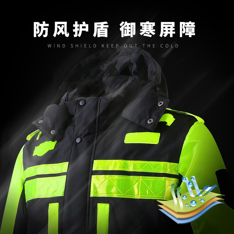 交通道路荧光反光雨衣棉衣 骑行防水加厚反光机车衣服外套可印字