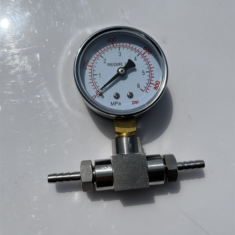 高压压力表 加三通 宝塔接头组合 表径60mm 6cm 6mpa 宝塔外径6mm