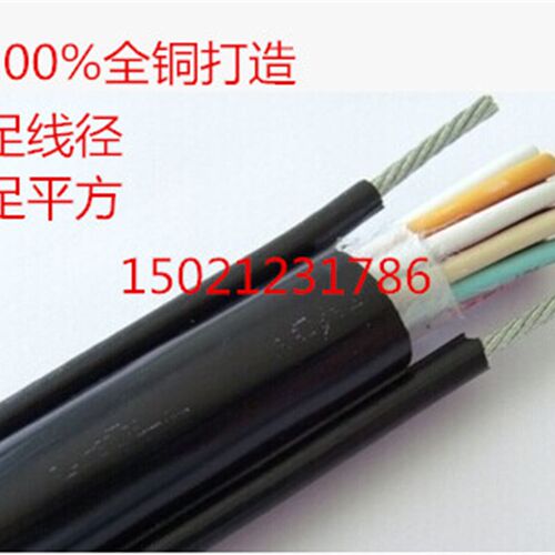 抗拉力随行行车电缆 HCX16芯X1平方行车线16*1带单钢丝绳钢缆