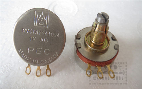 PEC RV4TAYSA102A 1K加拿大进口金脚电位器 柄长18MMX6.3 带锁