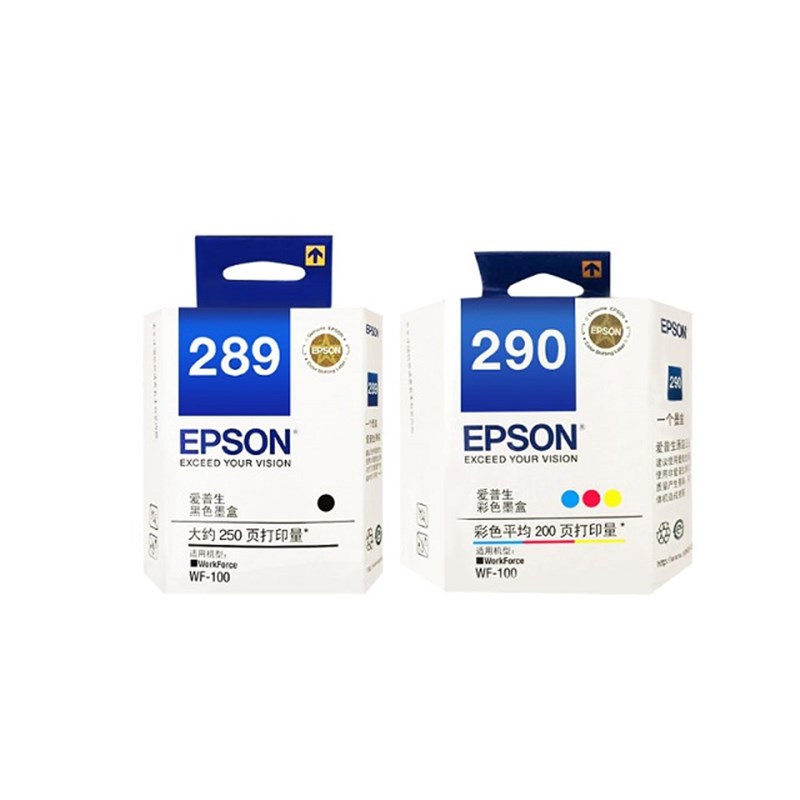 原装爱普生T289黑色墨盒T290彩色WF100打印机WF110维护箱废墨垫