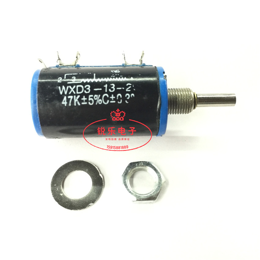 WXD3-13-2W 47K 精密多圈电位器47k可调电阻2W线绕滑动变阻器 - 实物图