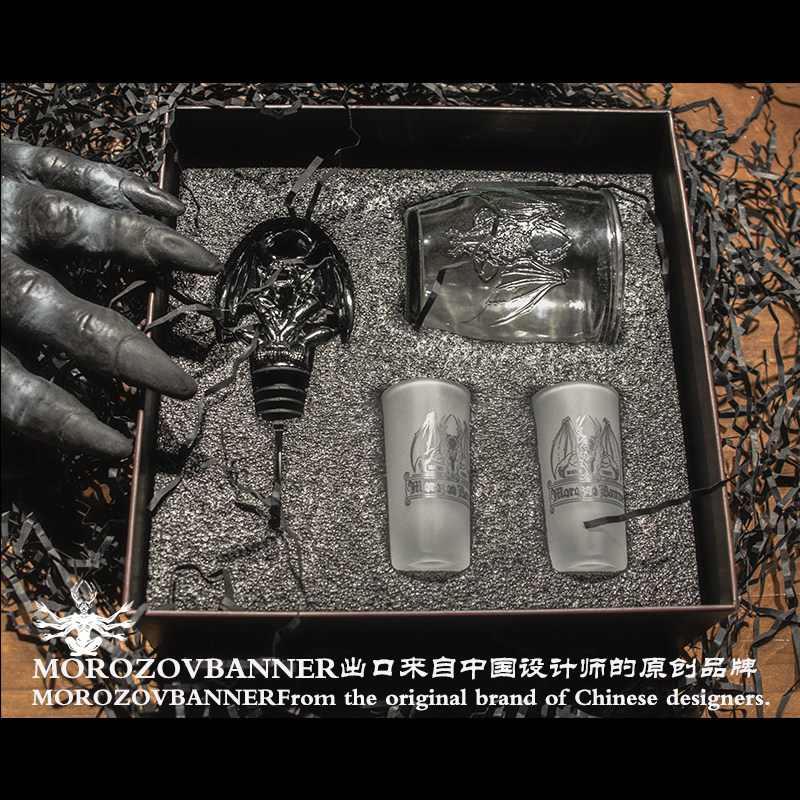 圣鹿58号周边西班牙玻璃杯恶魔酒头引酒器酒头礼盒装倒酒器酒嘴