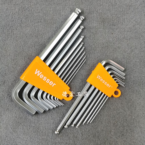 威逊Wesser套装加长六角匙公制六角扳手球头BM-007 009六角匙工具