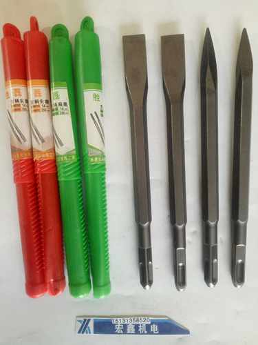 正品胜磊两用电锤方柄四坑钻头加长尖扁凿子方柄尖扁凿14*250MM