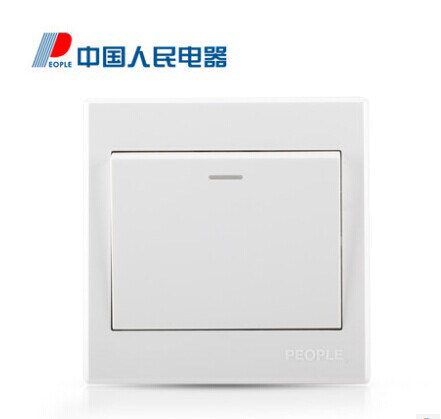 人民电器 人民电工墙壁开关R86D-K2一开双控开关插座 雅白 正品