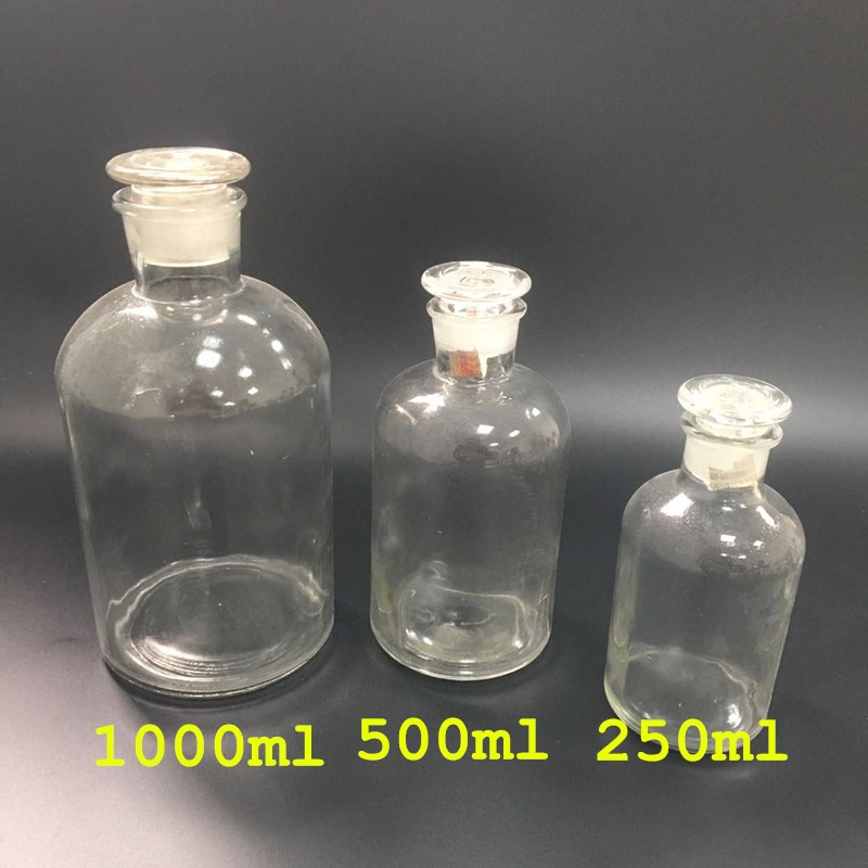 白色小口试剂瓶透明细口瓶密封磨砂玻璃瓶30ml60250ml500ml1000ml