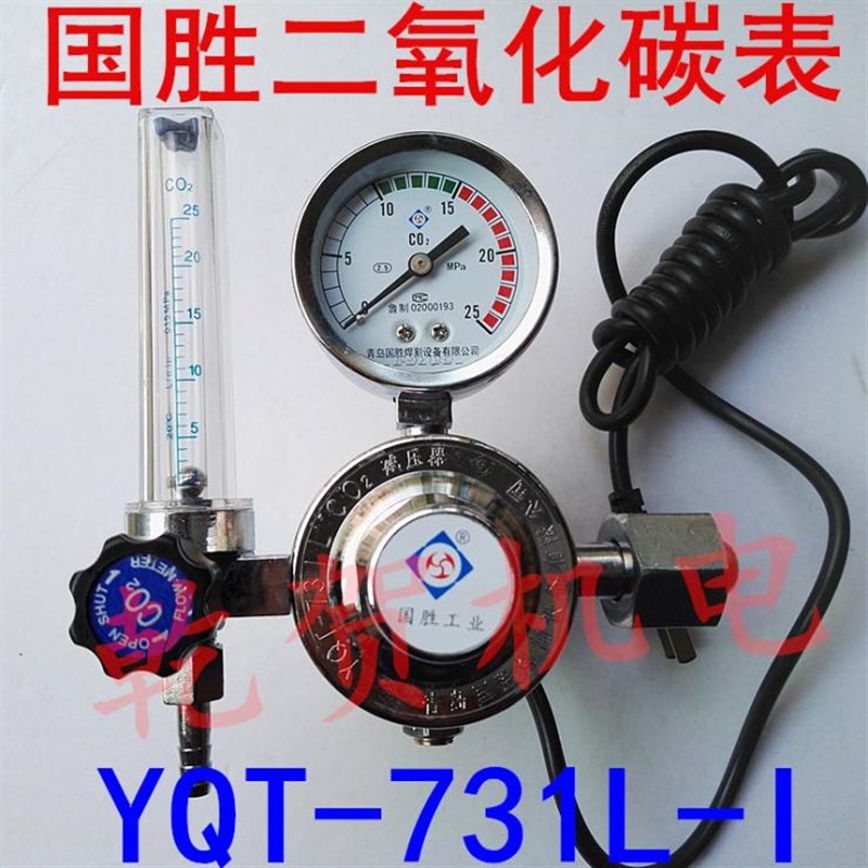 青岛国胜 YQT-731L-I 二氧化碳电加热减压器 二氧化碳表 CO2表