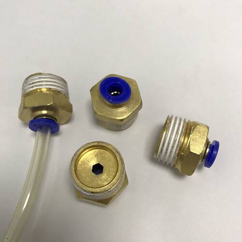铜接头 气管快插接头 1/2-6 外丝DN15四分 一边连接外径6mm的pu管