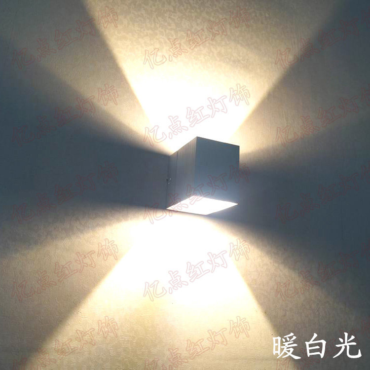 创意铝材led壁灯酒吧KTV灯七彩灯方形单头过道灯墙灯个性灯具灯饰