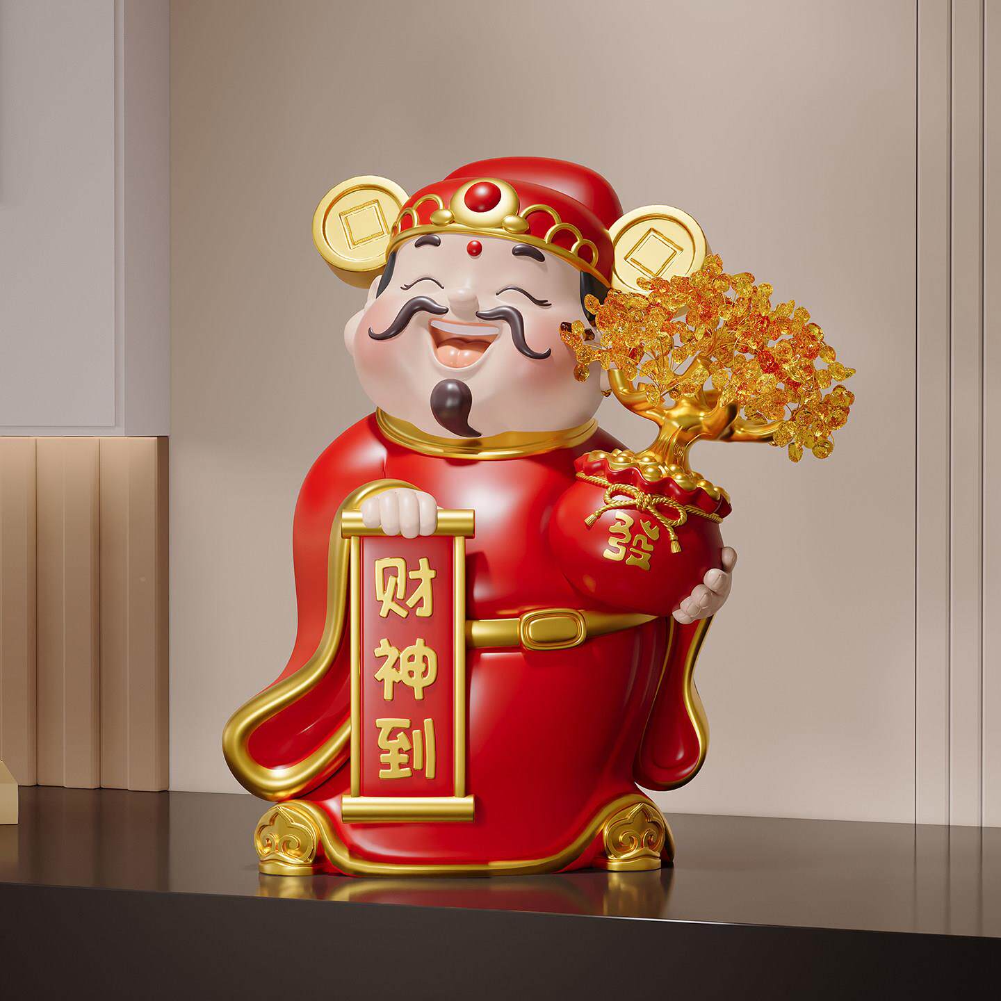 财财神爷摆件发银树铺招财前台收店开业礼物玄关酒柜乔迁新C-088