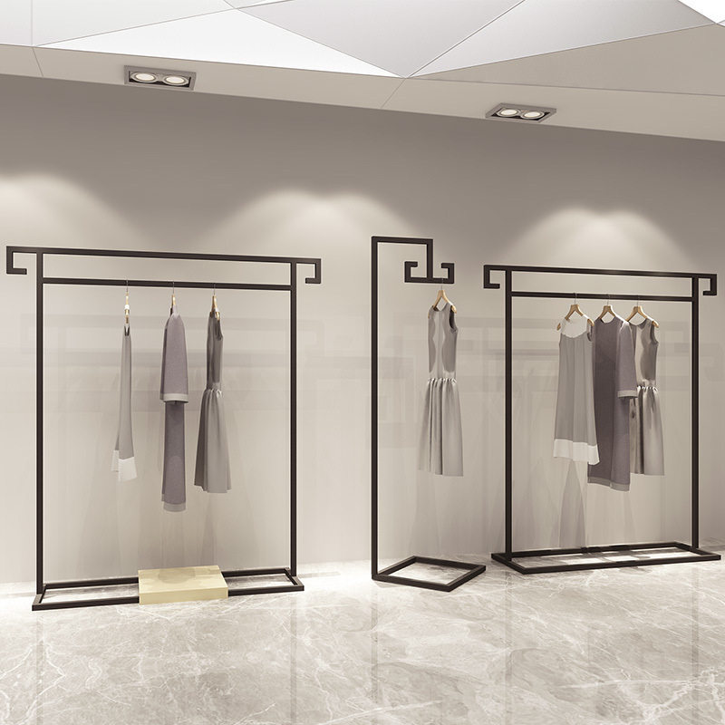 衣服展示架服装店卧室落地挂衣架女装中式复古旗袍婚纱专用女服
