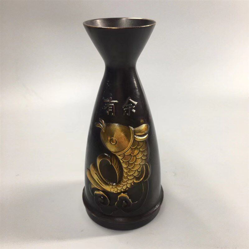 铜鎏金酒具酒壶分酒器酒杯花瓶办公装饰创意酒瓶收藏工艺品摆件