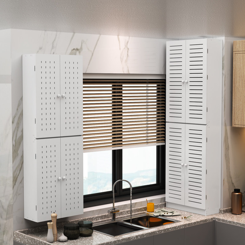 定制然气表热水器管道遮挡装饰柜厨房壁挂炉管免打孔洞洞板遮丑罩