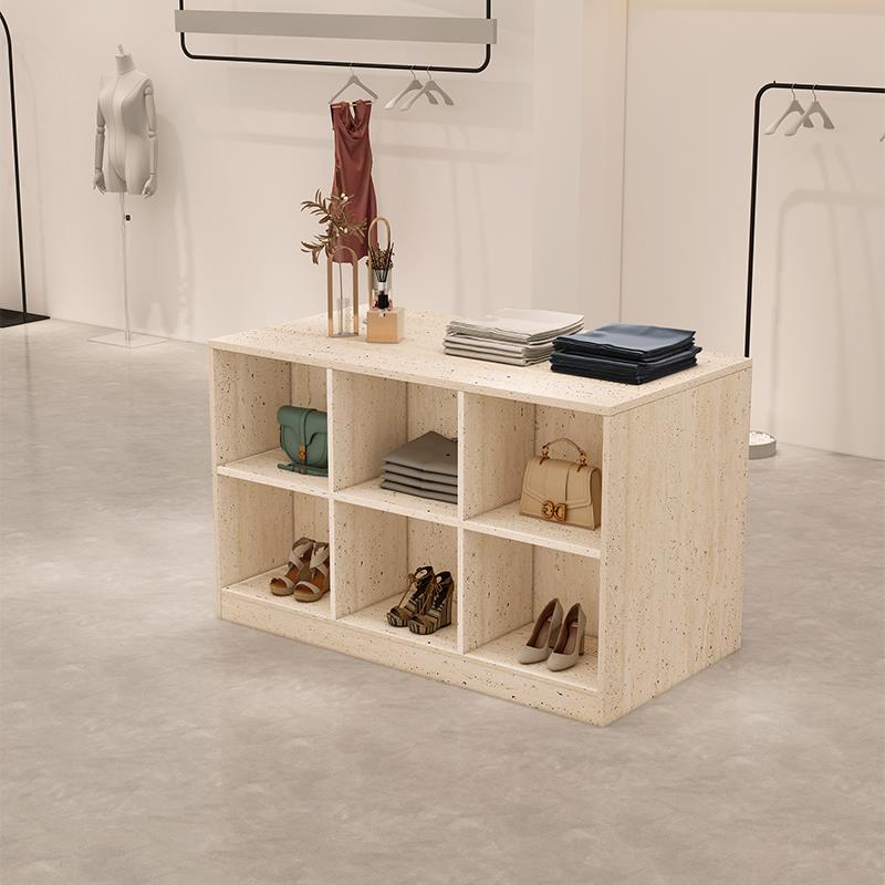 服装店中岛台陈列展示桌女装店展示柜子鞋包单面流水台展示台双面