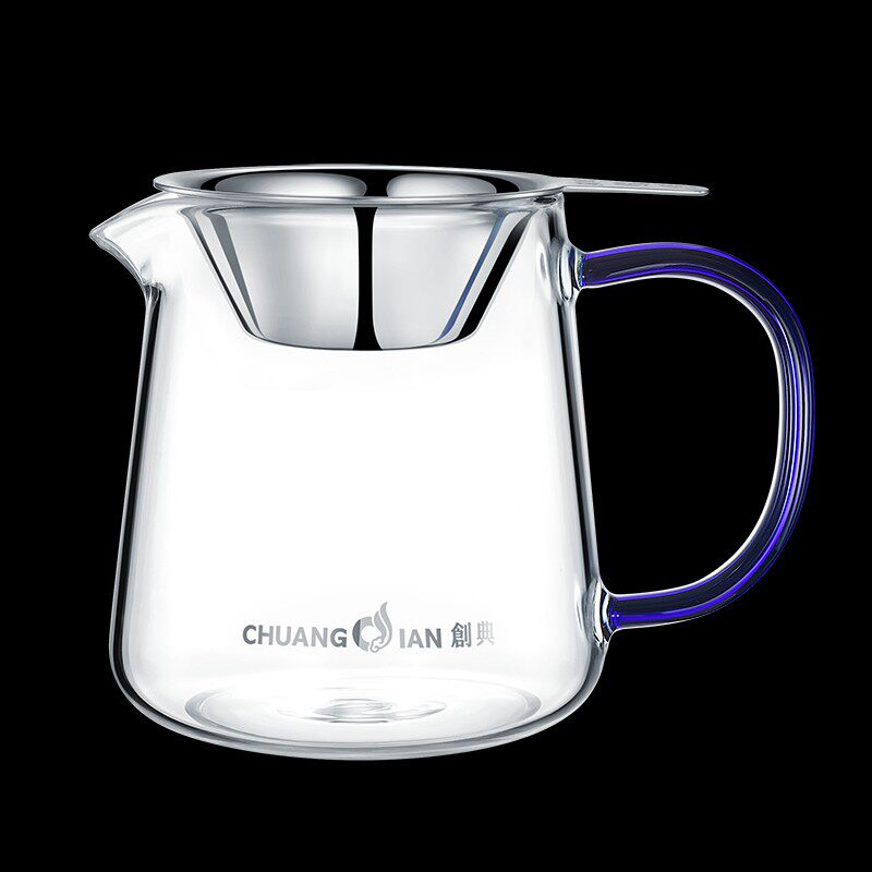 创典 玻璃公杯大号公道杯加厚滤茶杯带304不锈钢茶漏分茶器茶海