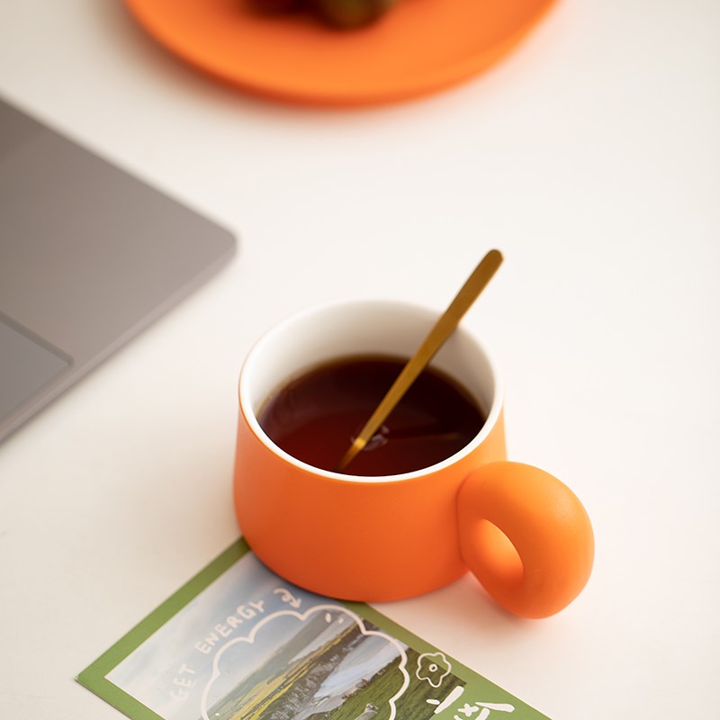 达令 简约咖啡杯碟套装 陶瓷马克杯家用茶咖杯奢华下午茶杯子定制