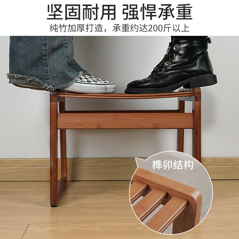 凳子家用板凳浴室网红小型客厅厕所轻奢高级儿童木凳创意竹编卧室