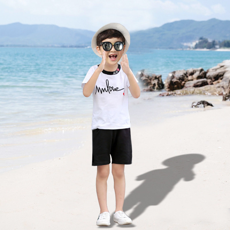 亲子装夏季一家三口四口母子时尚全家福套装母女海边沙滩长裙洋气