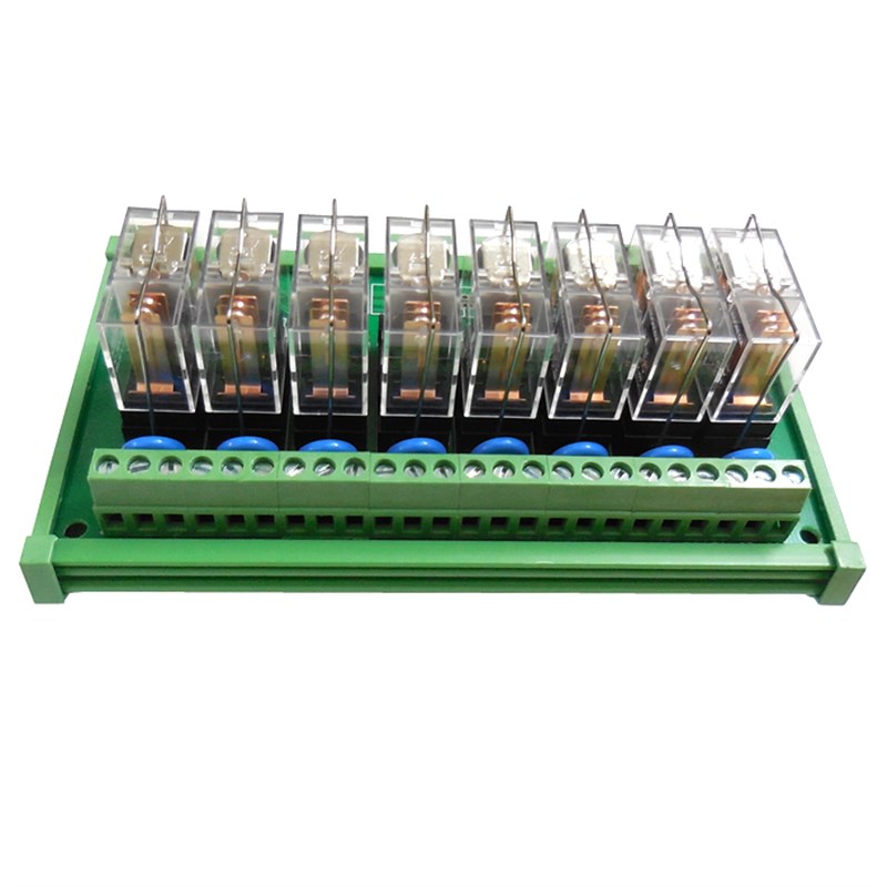 8路继电器模组单片机PLC放大模块12V24V驱动控制板一开一闭
