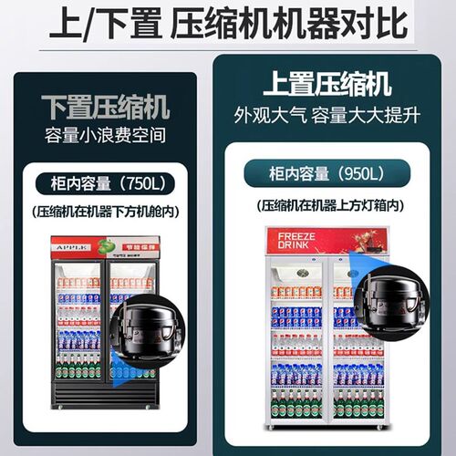 商用风冷冰箱展示柜 双门冷藏饮料柜 三门酒水保鲜柜 品睿立式展