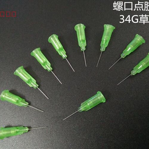 点胶针头不锈钢针咀螺口点胶针筒TT工业塑料30mm长点胶机针头平口