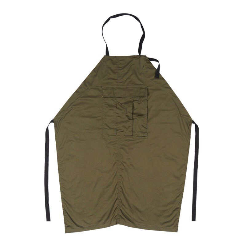 鹿造日式复古咖啡理发花店画画餐饮轻薄工作服可调节围裙定制logo