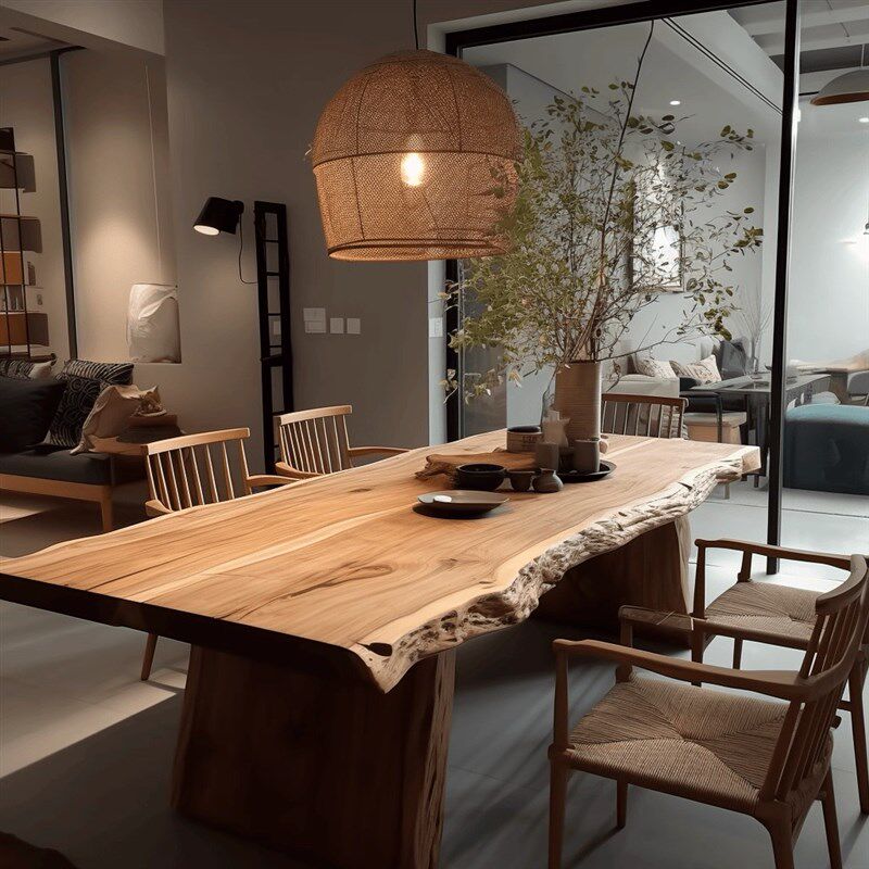 原木会议桌实木整板泡茶台侘寂风实木桌客厅餐桌长条工作台洽谈桌