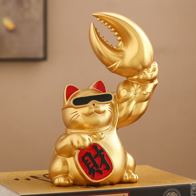 招财猫摆件八方来财收银台装饰客厅网红发财树店铺开业礼物劫财猫