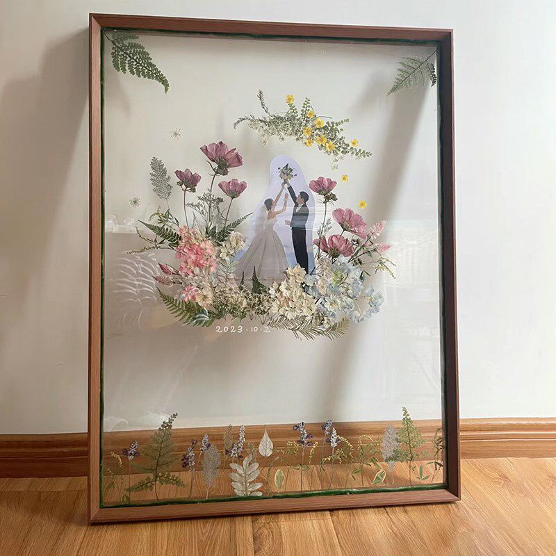 婚庆透明签名框板册台结婚礼庆签到框板手工照片加厚展示画框礼物