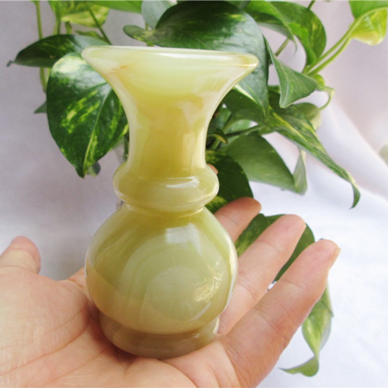 天然阿富汗玉花瓶摆设玉石净水瓶装饰客厅酒柜玄关桌面工艺品摆件
